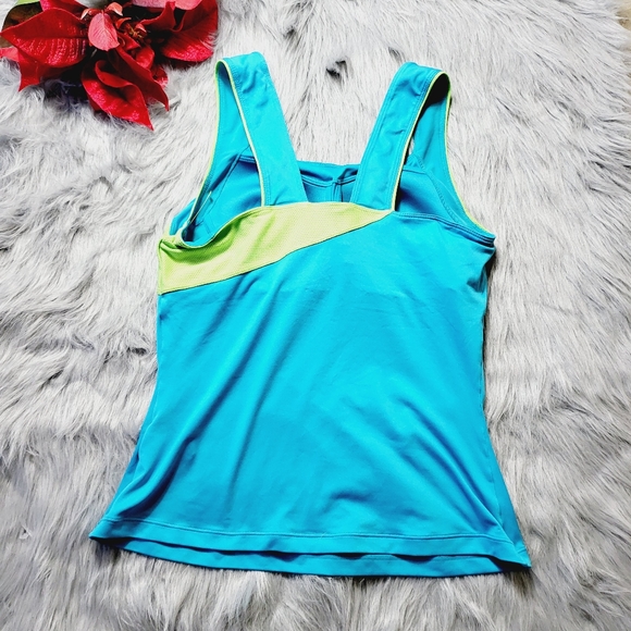NIKE Dri Fit Women's Active Top Blue Green Size M - Picture 4 of 5